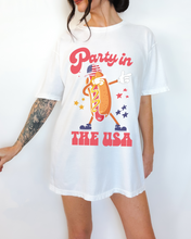 Load image into Gallery viewer, 4th of July Comfort Colors® Shirt, Party In The USA Women's T-Shirt, Garment Dyed, Retro Inspired T-Shirt, Boho T-Shirt