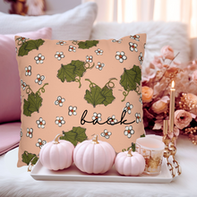 Load image into Gallery viewer, Pastel Pumpkin Double Sided Design Square Pillow Cover in four sizes, Pretty Pink Pumkin Throw Pillow Case