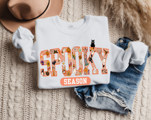 Load image into Gallery viewer, Women's Halloween or Fall Spooky Season Crewneck Sweatshirt Varsity Letters Shirt