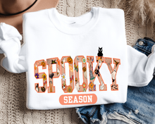 Load image into Gallery viewer, Women's Halloween or Fall Spooky Season Crewneck Sweatshirt Varsity Letters Shirt