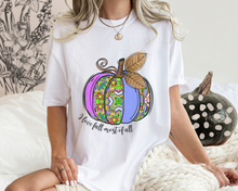 Load image into Gallery viewer, Watercolor Pumpkin Fall Comfort Colors® Hand Drawn Pastel Pumpkin T-Shirt, Women's Shirt