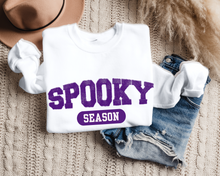 Load image into Gallery viewer, Women's Halloween or Fall Spooky Season Sweatshirt Varsity Letters Shirt