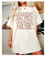 Load image into Gallery viewer, Country Music Festival T-Shirt, Raised On 90's Country Music Unisex-Sized Short Sleeve Tee Country Music T-Shirt, Retro Design T-Shirt