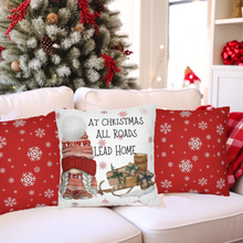 Load image into Gallery viewer, Christmas Pillow Covers, Christmas, Gnomes, Country Square Pillow Covers, Pillow Cover Set, Cute Gnomes Pillow Case Set