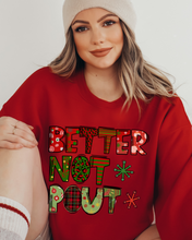 Load image into Gallery viewer, Christmas Better Not Pout Women's Crewneck Sweatshirt Women's Pullover
