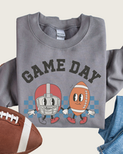 Load image into Gallery viewer, Women's Retro Design Game Day Sweatshirt, Cute Football Mom Crewneck Shirt