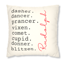 Load image into Gallery viewer, Christmas Pillow Covers, Country Square Covers, Rudolph Decor, Reindeer Pillowcase Set, Christmas Farmhouse Decor