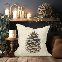 Load image into Gallery viewer, Christmas Pillow Cover, Rustic Pillow Cover, Rustic Farmhouse Holiday Pillow Cover, Holiday Decor Pillow Cover