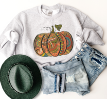 Load image into Gallery viewer, Women's Hand Drawn Pumpkin Design Sweatshirt Gildan Pullover