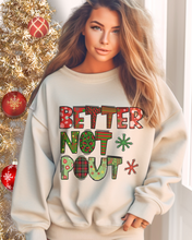 Load image into Gallery viewer, Christmas Better Not Pout Women's Crewneck Sweatshirt Women's Pullover