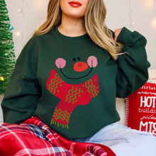 Load image into Gallery viewer, Women's Christmas Sweatshirt, Christmas Crewneck Cozy, Comfy Gildan Sweatshirt, Snowman Pullover, Cute Snowman Shirt, Five Colors