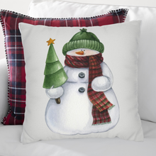 Load image into Gallery viewer, Christmas Pillow Covers, Country Decor Pillow Covers, Rustic Decor, Cute Snowman Pillowcase Set