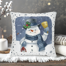 Load image into Gallery viewer, Christmas Pillow Cover, Snowman Christmas Pillow Cover, Rustic Christmas, Holiday Pillow Cover, Farmhouse Decor Pillow, Christmas Porch Decor