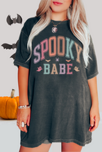 Load image into Gallery viewer, Spooky Babe Halloween or Fall Comfort Colors® Halloween T-Shirt, Women's Varsity Letters T-Shirt