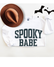 Load image into Gallery viewer, Halloween Spooky Babe Crewneck Sweatshirt, Women's Cozy Halloween or Fall Pullover