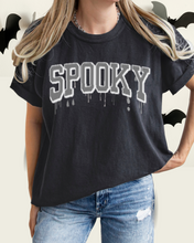 Load image into Gallery viewer, Halloween Spooky Comfort Colors® T-Shirt, Women's Cute Varsity Letters Dripping Blood T-Shirt