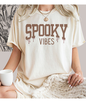 Load image into Gallery viewer, Halloween Spooky Vibes Comfort Colors® T-Shirt Women's Fall Halloween Colors T-Shirt