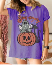 Load image into Gallery viewer, Women's Cute Halloween Comfort Colors® Halloween T-Shirt, Women's Stay Spooky T-Shirt