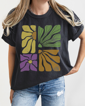 Load image into Gallery viewer, Abstract Sunflowers Comfort Colors T-Shirt, Women's Distressed-Look Design
