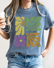 Load image into Gallery viewer, Abstract Sunflowers Comfort Colors T-Shirt, Women's Distressed-Look Design