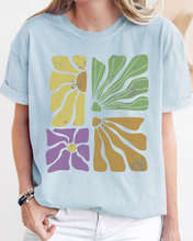 Load image into Gallery viewer, Abstract Sunflowers Comfort Colors T-Shirt, Women's Distressed-Look Design
