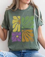 Load image into Gallery viewer, Abstract Sunflowers Comfort Colors T-Shirt, Women's Distressed-Look Design