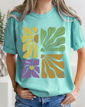 Load image into Gallery viewer, Abstract Sunflowers Comfort Colors T-Shirt, Women's Distressed-Look Design