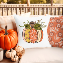 Load image into Gallery viewer, Fall Thankful Pillow Covers, Rustic Country Square covers, Country Farmhouse Decor, Pumpkin Pillowcase Set, Farmhouse