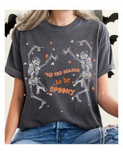 Load image into Gallery viewer, Halloween Comfort Colors® T-Shirt, Dancing Skeletons Tis The Season To Be Spooky Women's T-Shirt