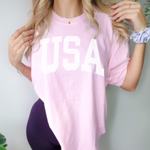 Load image into Gallery viewer, USA July 4th Comfort Colors® T-Shirt, T-Shirt Dress, Retro Fourth of July Design, Oversized Print Summer T-Shirt