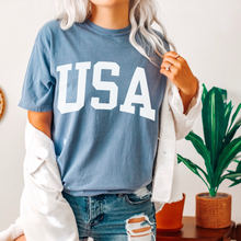 Load image into Gallery viewer, USA July 4th Comfort Colors® T-Shirt, T-Shirt Dress, Retro Fourth of July Design, Oversized Print Summer T-Shirt