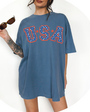 Load image into Gallery viewer, 4th of July USA Comfort Colors® Shirt, Trendy 4th of July T-Shirt, Garment Dyed T-Shirt, Retro Inspired T-Shirt