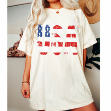 Load image into Gallery viewer, USA July 4th Comfort Colors® T-Shirt, T-Shirt Dress, Distressed Fourth of July Design, Oversized Print Summer T-Shirt