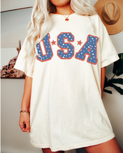 Load image into Gallery viewer, 4th of July USA Comfort Colors® Shirt, Trendy 4th of July T-Shirt, Garment Dyed T-Shirt, Retro Inspired T-Shirt