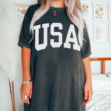 Load image into Gallery viewer, USA July 4th Comfort Colors® T-Shirt, T-Shirt Dress, Retro Fourth of July Design, Oversized Print Summer T-Shirt