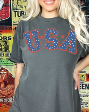 Load image into Gallery viewer, 4th of July USA Comfort Colors® Shirt, Trendy 4th of July T-Shirt, Garment Dyed T-Shirt, Retro Inspired T-Shirt