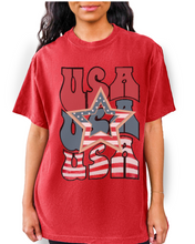Load image into Gallery viewer, USA 4th of July Comfort Colors® Shirt, Trendy Women's T-Shirt, Garment Dyed, Retro Inspired T-Shirt