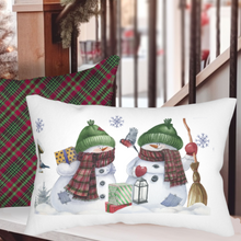 Load image into Gallery viewer, Christmas Pillow Covers, Country Decor Pillow Covers, Rustic Decor, Cute Snowman Pillowcase Set