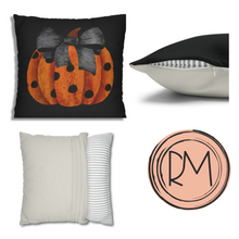 Load image into Gallery viewer, Halloween Pillow Cover, Fall Farmhouse, Country Square Pillow Covers, Pumpkin Pillow Cover, Pillow Cover, Fall Decor, Autumn Home Decor