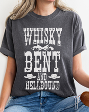 Load image into Gallery viewer, Whisky Bent and Hell Bound Comfort Colors® Shirt, Trendy Women's T-Shirt, Garment Dyed, Western Inspired T-Shirt, Boho T-Shirt