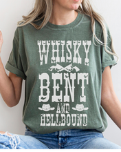 Load image into Gallery viewer, Whisky Bent and Hell Bound Comfort Colors® Shirt, Trendy Women's T-Shirt, Garment Dyed, Western Inspired T-Shirt, Boho T-Shirt