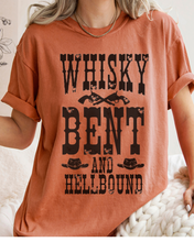 Load image into Gallery viewer, Whisky Bent and Hell Bound Comfort Colors® Shirt, Trendy Women's T-Shirt, Garment Dyed, Western Inspired T-Shirt, Boho T-Shirt