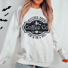 Load image into Gallery viewer, Halloween Witches Brew Coffee Crewneck Sweatshirt, Women's Cozy Halloween or Fall Pullover