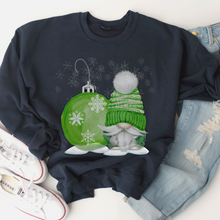 Load image into Gallery viewer, Christmas Gnome Crewneck Sweatshirt Women's Cozy Gildan® Winter Pullover Hello Christmas Hand Drawn Gnome Lover Christmas Ornament