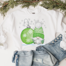Load image into Gallery viewer, Christmas Gnome Crewneck Sweatshirt Women's Cozy Gildan® Winter Pullover Hello Christmas Hand Drawn Gnome Lover Christmas Ornament