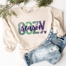 Load image into Gallery viewer, Cozy Season Women's Sweatshirt, Ash, White or Sand Fleece Crewneck Pullover Cozy Snow Day Winter Break Sweatshirt