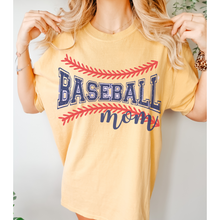 Load image into Gallery viewer, Baseball Mom Comfort Colors® T-Shirt, Spring or Summer Tee, Gift for Mom, Distressed, Retro Design Baseball Mom T-Shirt