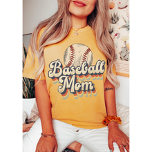Load image into Gallery viewer, Baseball Mom Comfort Colors® T-Shirt, Spring or Summer Tee, Gift for Mom, Distressed, Retro Design Baseball T-Shirt