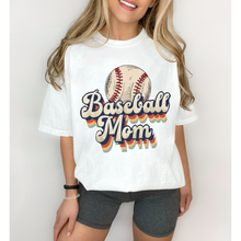 Load image into Gallery viewer, Baseball Mom Comfort Colors® T-Shirt, Spring or Summer Tee, Gift for Mom, Distressed, Retro Design Baseball T-Shirt