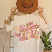 Load image into Gallery viewer, Be the Energy You Want to Attract Unisex Comfort Colors® T-shirt, Women's Retro, Positive Energy T-Shirt, Ivory, White, Black or Pepper